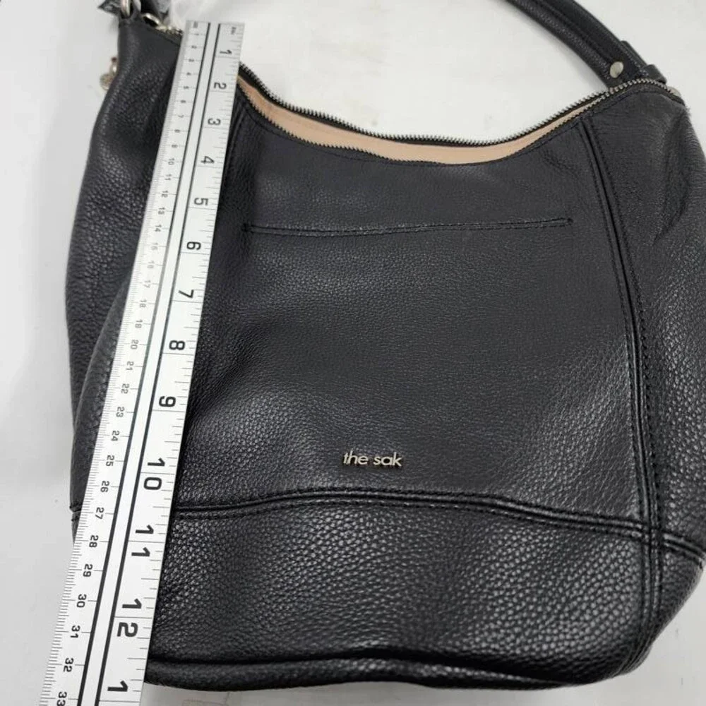 The Sak Sequoia Cow Hide Leather Hobo Bag Women's OS Black Detachable Keychain - Picture 15 of 15